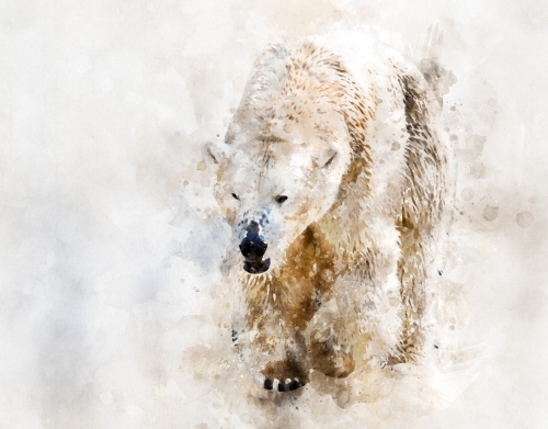 Abstract watercolor polar bear handyhüllen
