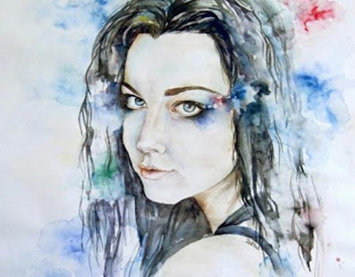 Amy Lee Evanescence watercolor art handyhüllen