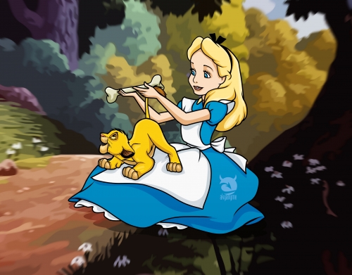 Disney Hangover Alice and Simba handyhüllen