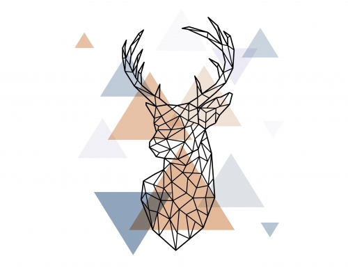 Geometric head of the deer handyhüllen