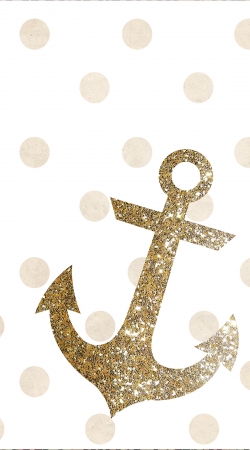 Glitter Anchor and dots in gold handyhüllen