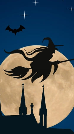 Halloween Moon Background Witch handyhüllen