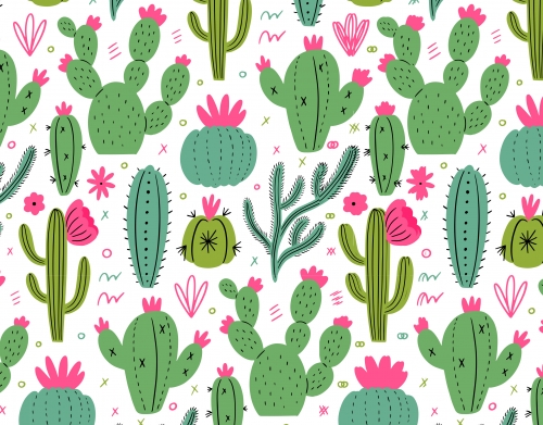 Minimalist pattern with cactus plants handyhüllen