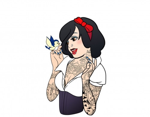 Snow White Tattoo Bird handyhüllen