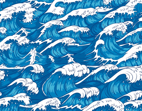Storm waves seamless pattern ocean handyhüllen
