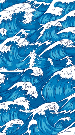 Storm waves seamless pattern ocean handyhüllen