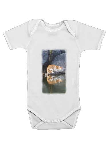 Onesies Baby Cat Reflection in Pond Water