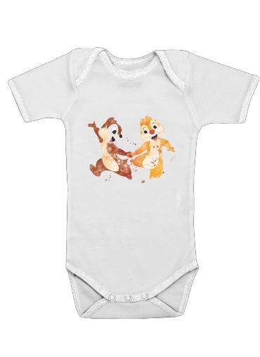 Chip And Dale Watercolor für Baby Body