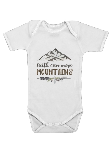 Onesies Baby Faith can move montains Matt 17v20 Bible Blessed Art