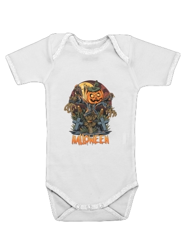 Halloween Pumpkin Crow Graveyard für Baby Body