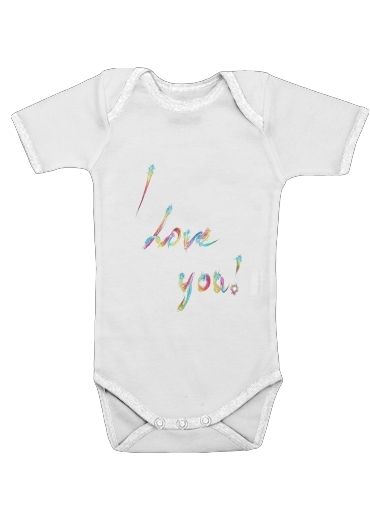 I love you - Rainbow Text für Baby Body