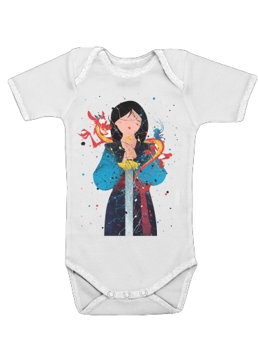 Onesies Baby Mulan Princess Watercolor Decor