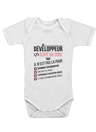 Onesies Baby Un developpeur ecrit du code Stop