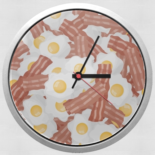Breakfast Eggs and Bacon für Wanduhr