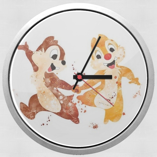 Chip And Dale Watercolor für Wanduhr