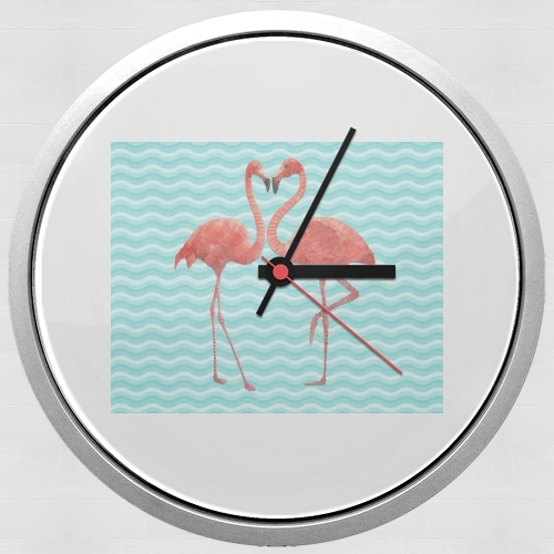 flamingo love für Wanduhr