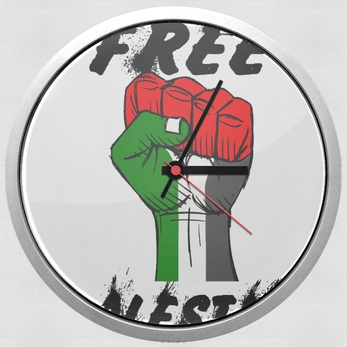 Free Palestine für Wanduhr