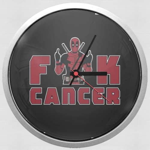 Fuck Cancer With Deadpool für Wanduhr