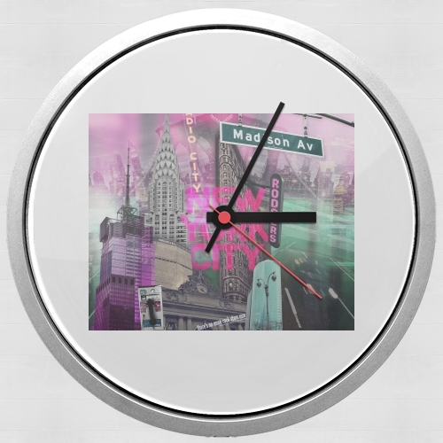 New York City II [pink] für Wanduhr