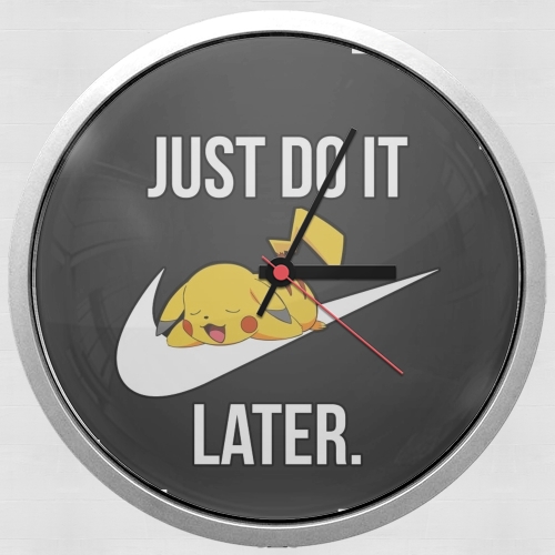 Nike Parody Just Do it Later X Pikachu für Wanduhr