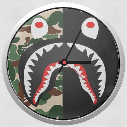 Shark Bape Camo Military Bicolor für Wanduhr
