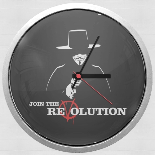 V For Vendetta Join the revolution für Wanduhr