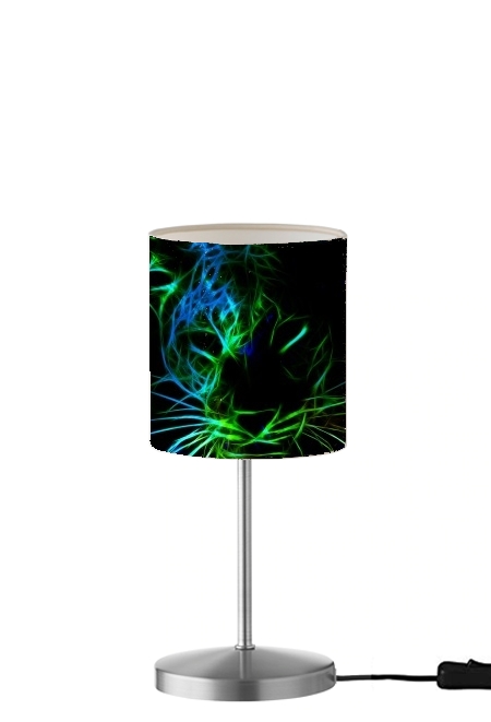 Abstract neon Leopard für Tisch- / Nachttischlampe