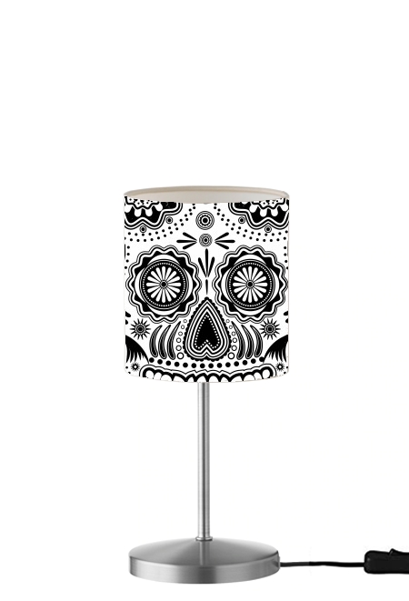 black and white sugar skull für Tisch- / Nachttischlampe