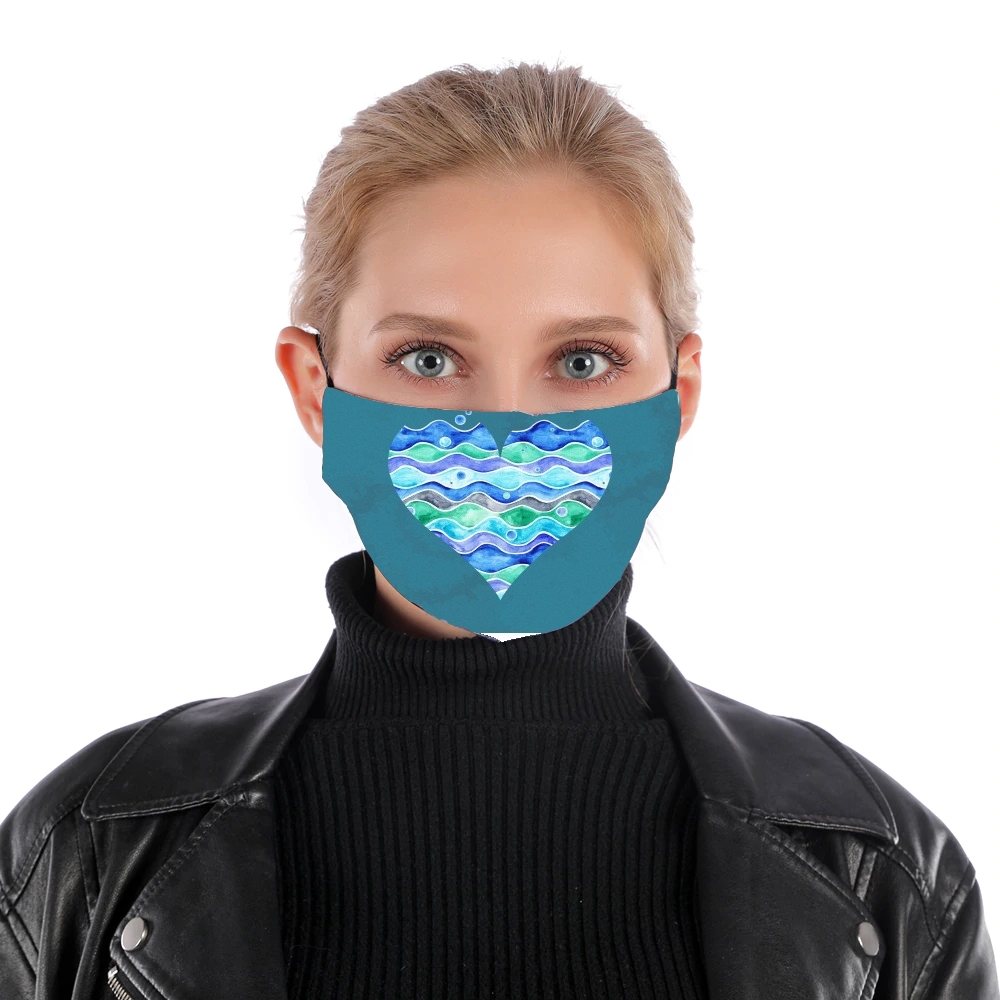 A Sea of Love (blue) für Nase Mund Maske