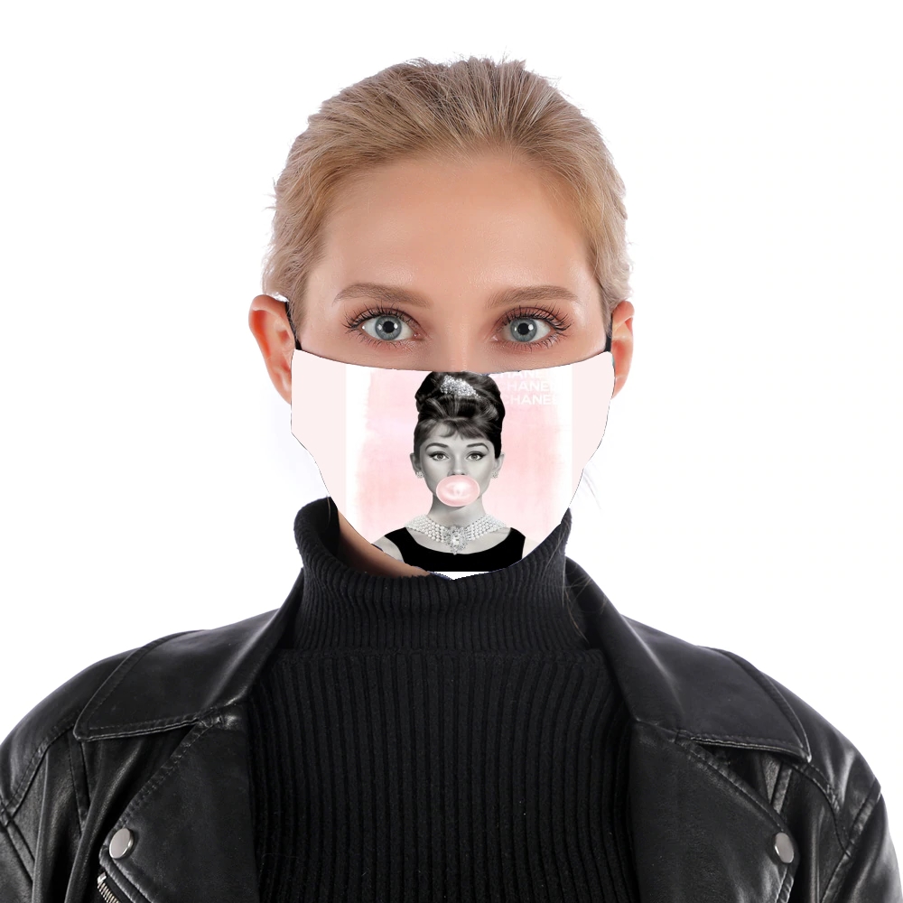 Audrey Hepburn bubblegum für Nase Mund Maske