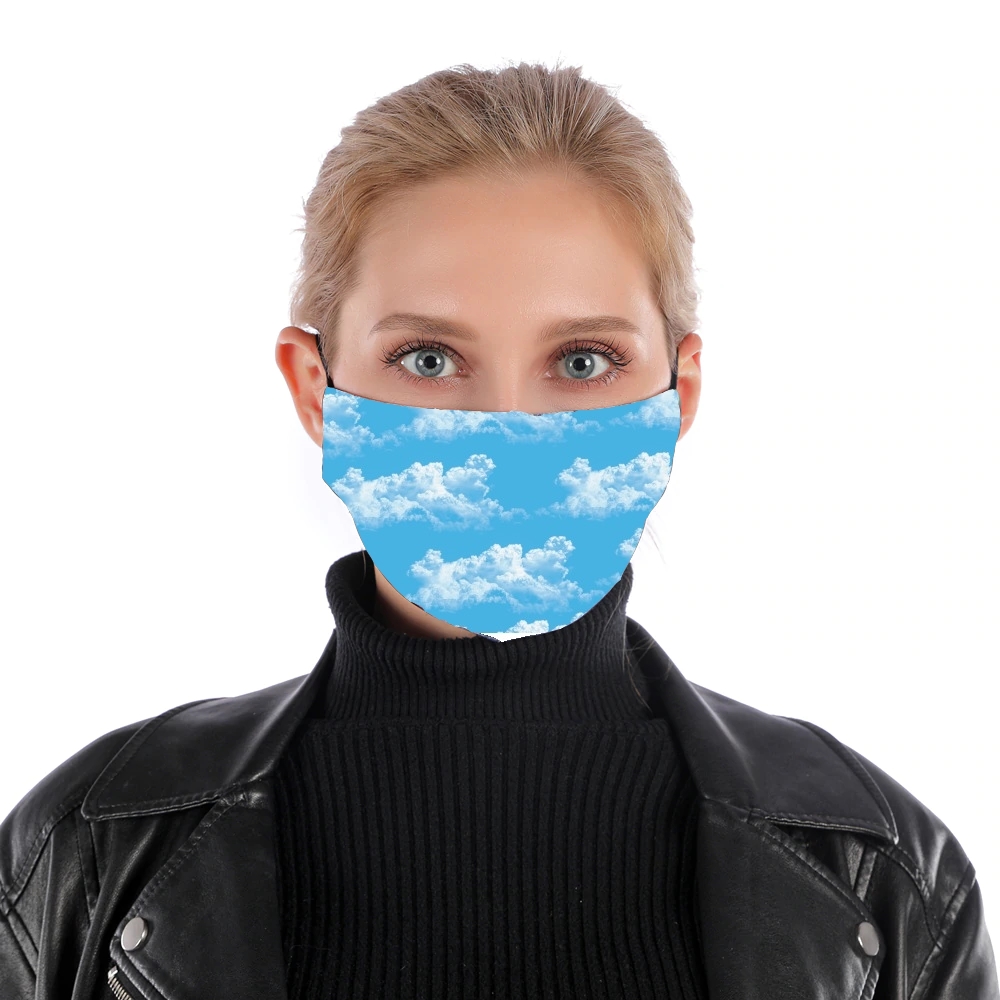 Blue Clouds für Nase Mund Maske