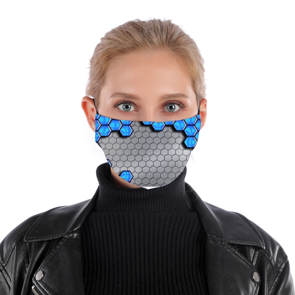 Blau Metallic-Skala für Nase Mund Maske