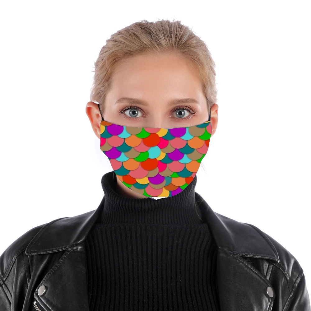 Circles Multicolor für Nase Mund Maske