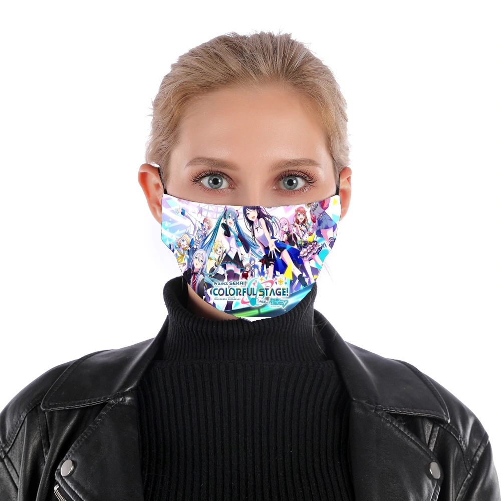 Colorful stage project sekai für Nase Mund Maske
