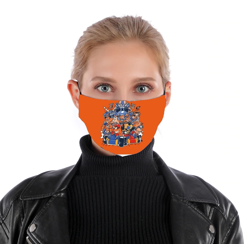 Crash Team Racing Fan Art für Nase Mund Maske