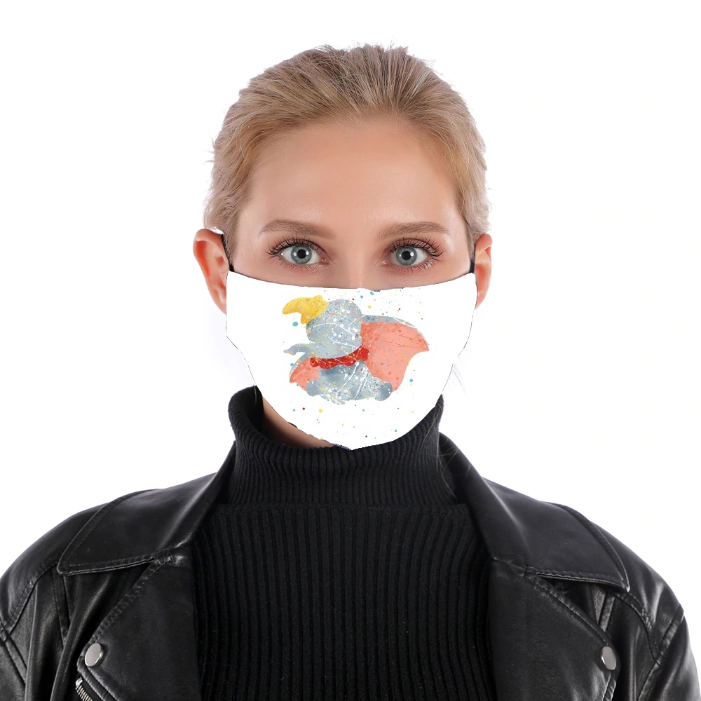 Dumbo Watercolor für Nase Mund Maske