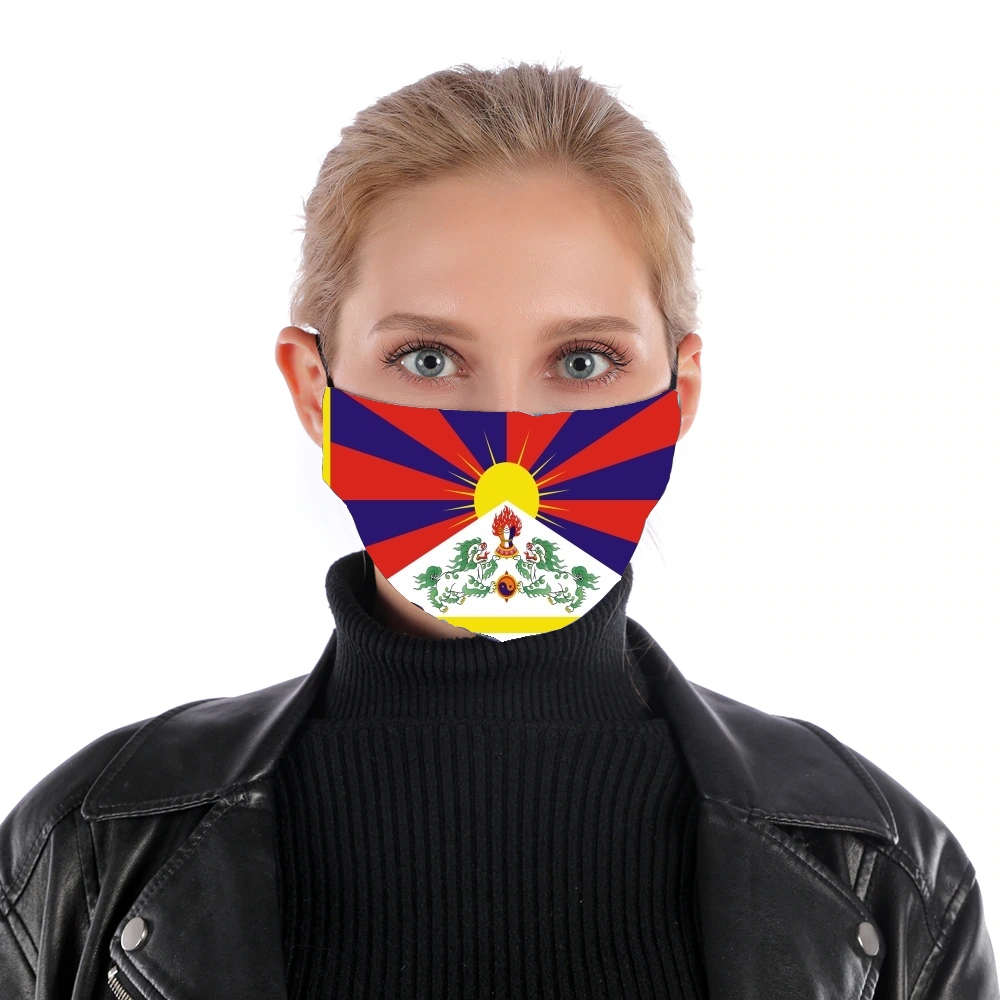 Flag Of Tibet für Nase Mund Maske