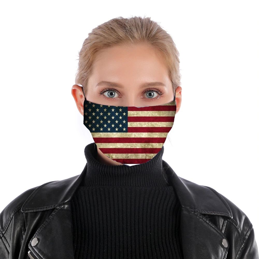 Vintage Flagge USA für Nase Mund Maske