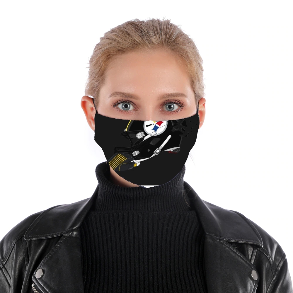 Football Helmets Pittsburgh für Nase Mund Maske