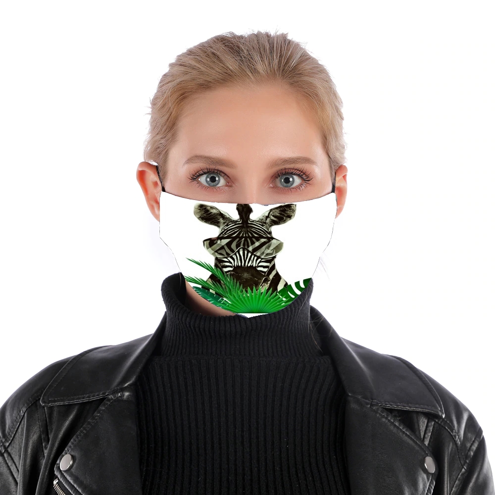 Hipster Zebra Style für Nase Mund Maske