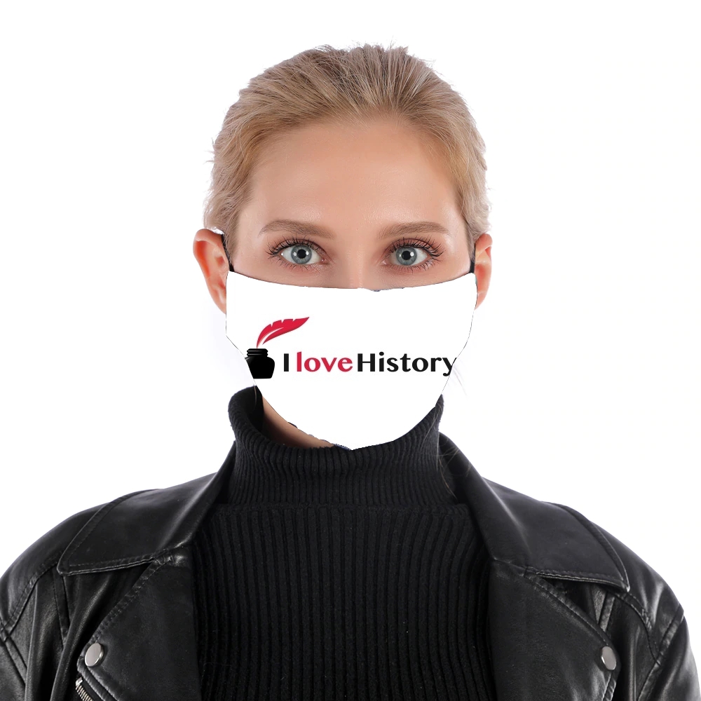I love History für Nase Mund Maske