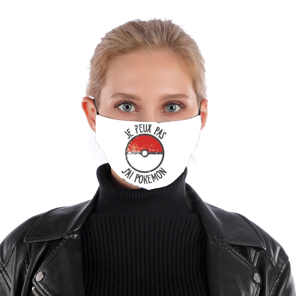 Je peux pas j ai Pokemon für Nase Mund Maske