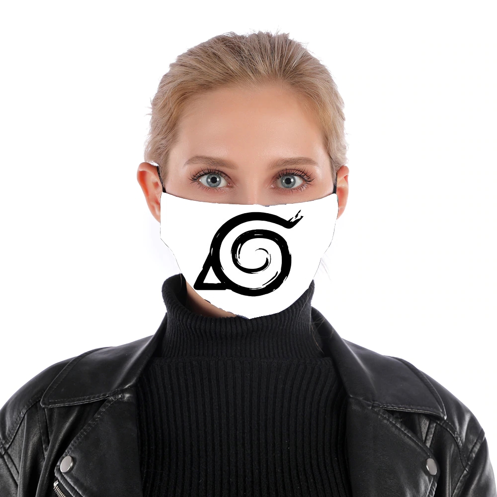 Konoha Symbol Grunge art für Nase Mund Maske