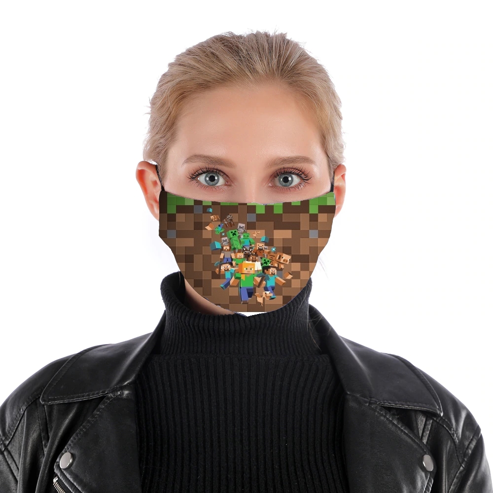 Minecraft Creeper Forest für Nase Mund Maske