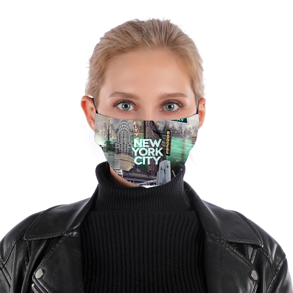 New York City II [green] für Nase Mund Maske