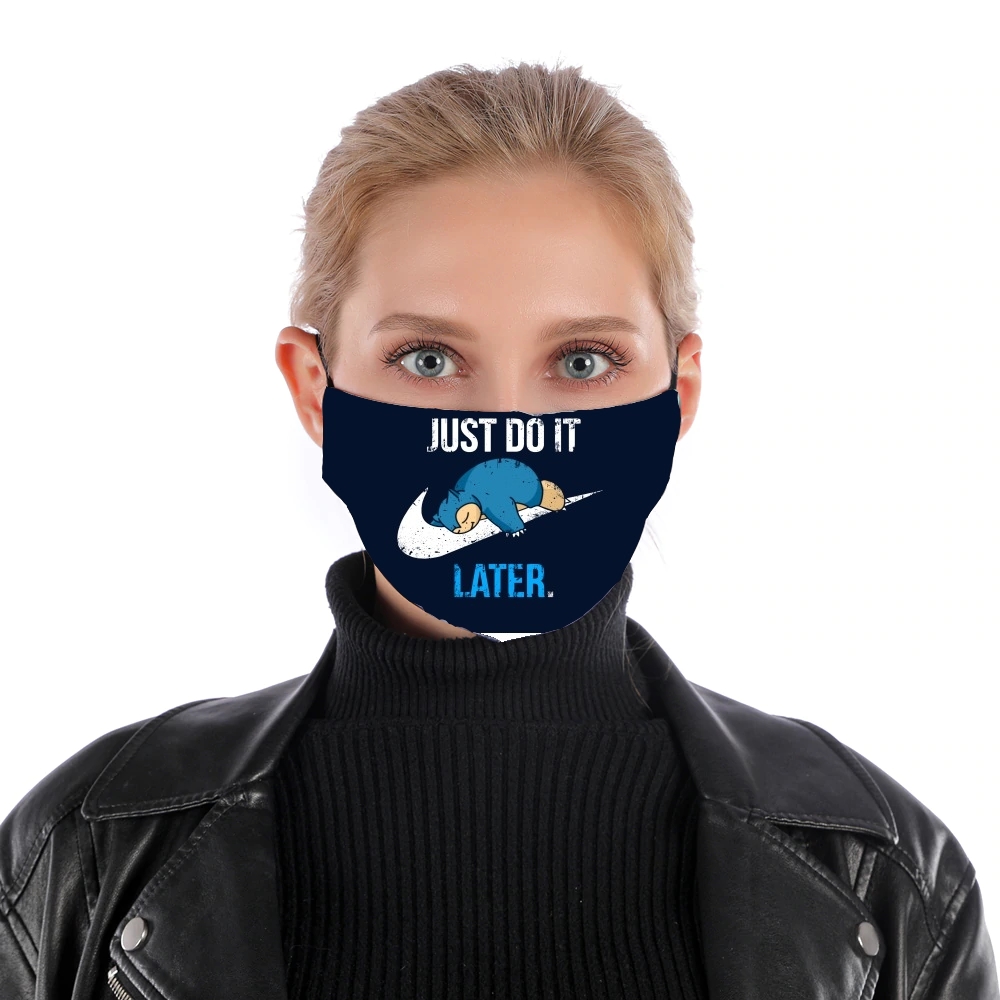 Nike Parody Just do it Late X Ronflex für Nase Mund Maske