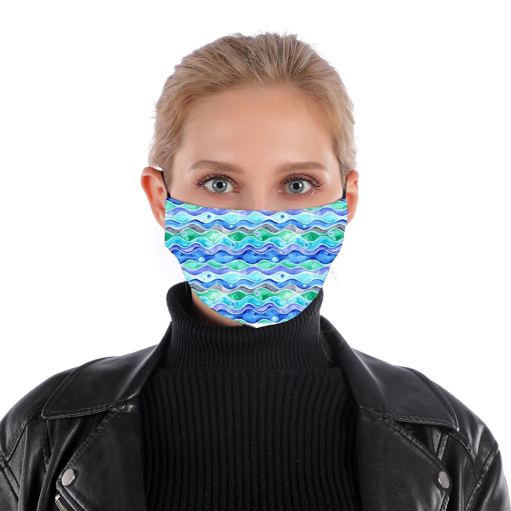 Ocean Pattern für Nase Mund Maske