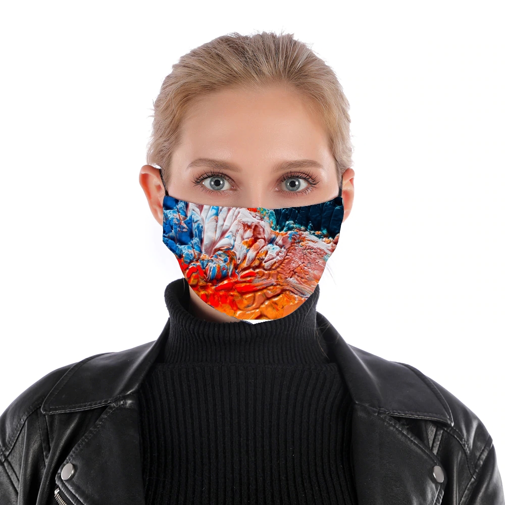 Orange Painting für Nase Mund Maske