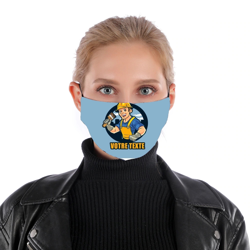 painter character mascot logo für Nase Mund Maske