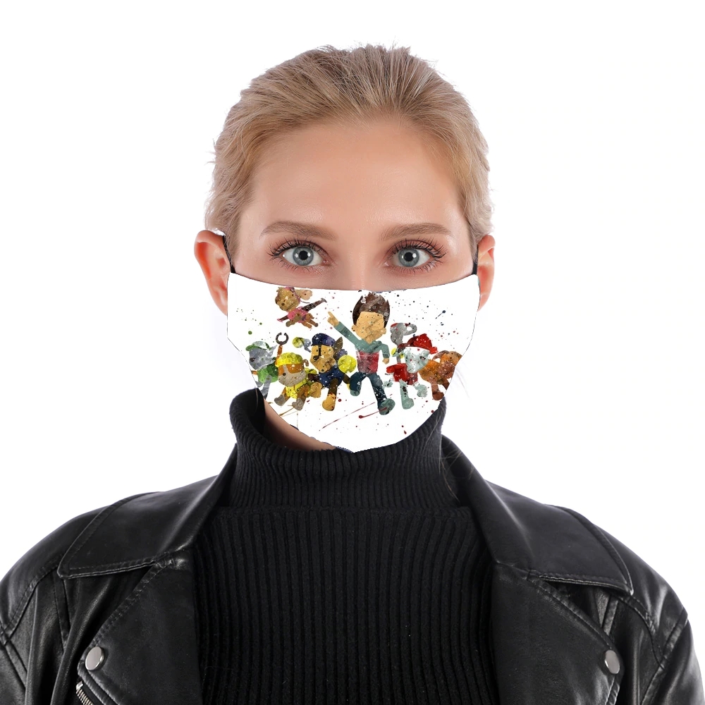 Paw Patrol Watercolor Art für Nase Mund Maske